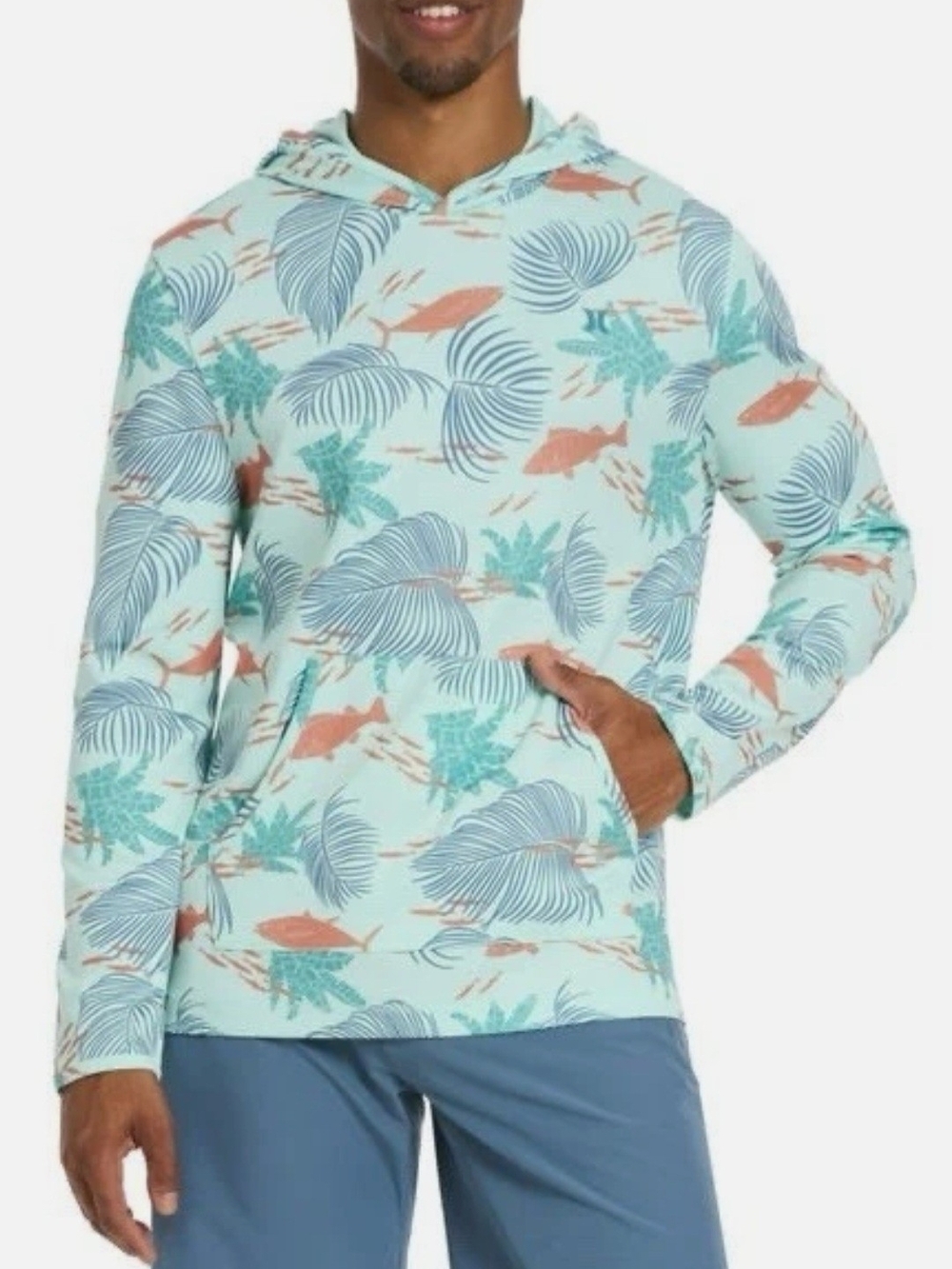 Hurley Mens Size Large UPF50 Quick Dry Tagless Long Sleeve Hoodie